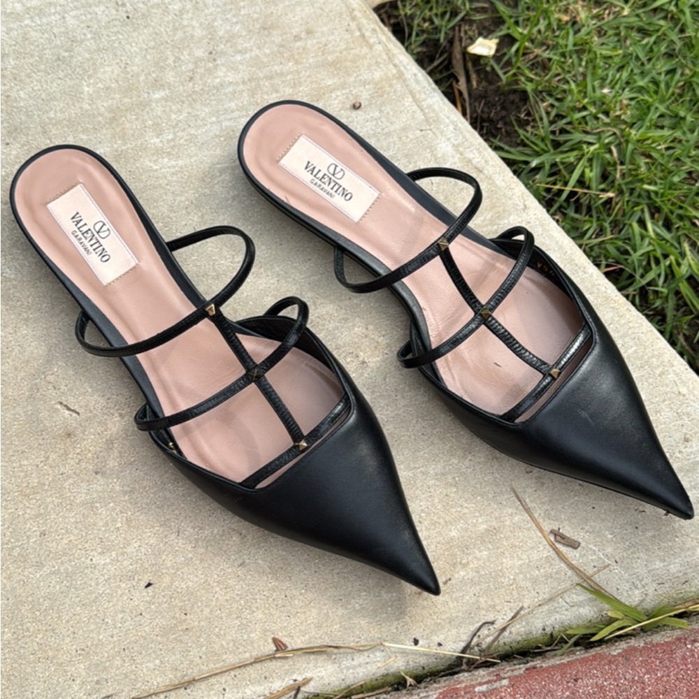 Valentino Black Strappy Mules